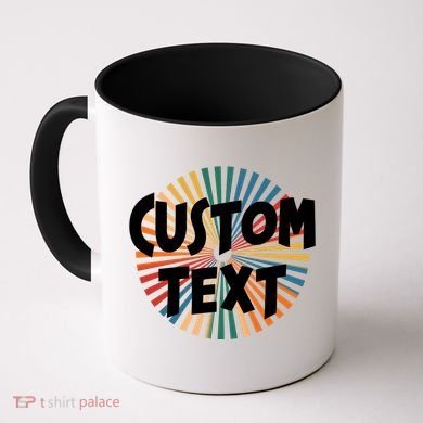 Custom Text Retro Colorful Logo Personalized Design Coffee Mug