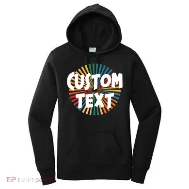 Custom Text Retro Colorful Logo Personalized Design Women's Hoodie