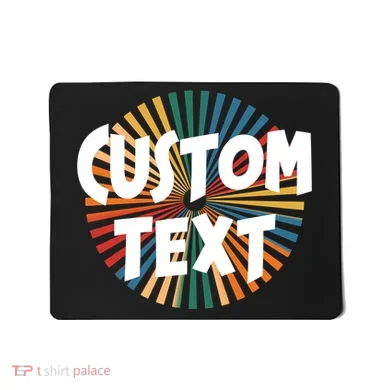 Custom Text Retro Colorful Logo Personalized Design Mousepad