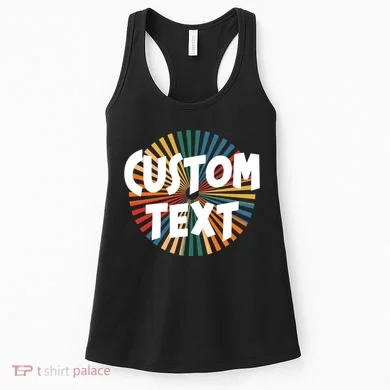 Custom Text Retro Colorful Logo Personalized Design Women's Tank Top