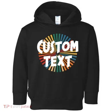 Custom Text Retro Colorful Logo Personalized Design Toddler Hoodie
