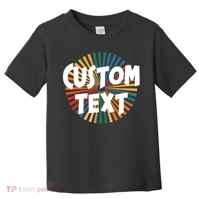Custom Text Retro Colorful Logo Personalized Design Toddler T-Shirt