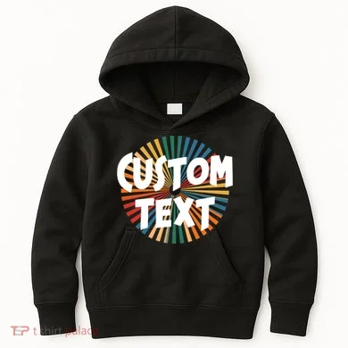 Custom Text Retro Colorful Logo Personalized Design Kids Hoodie