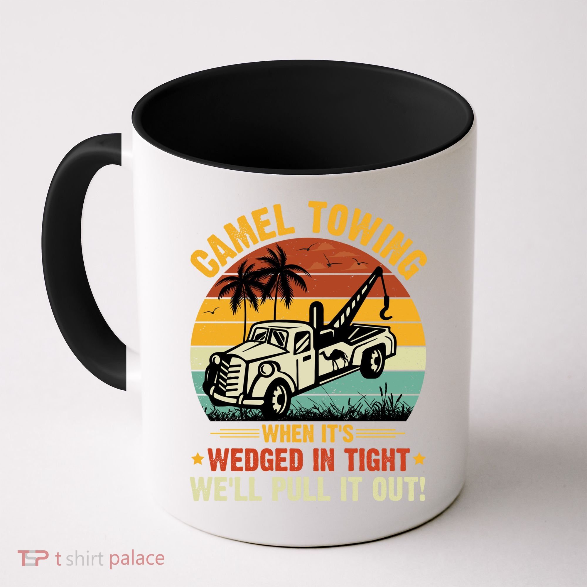 Camel Towing Retro Adult Humor Saying Funny Halloween Gift Coffee Mug