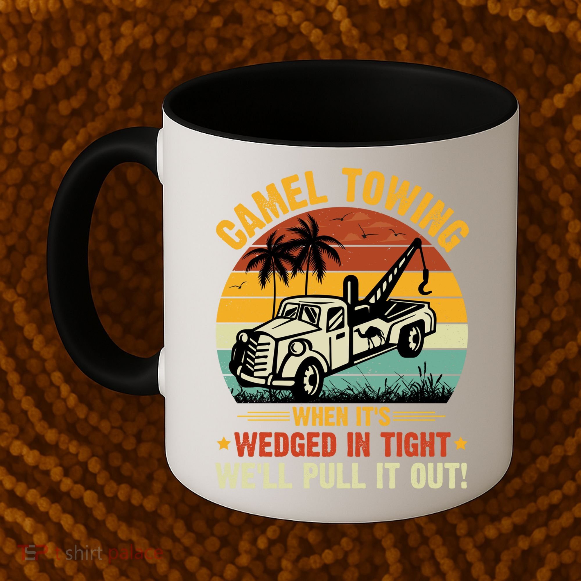 Camel Towing Retro Adult Humor Saying Funny Halloween Gift Coffee Mug