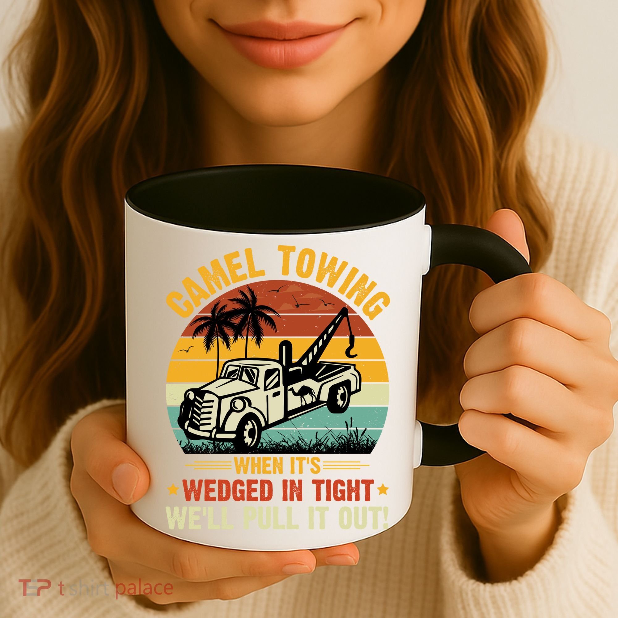 Camel Towing Retro Adult Humor Saying Funny Halloween Gift Coffee Mug