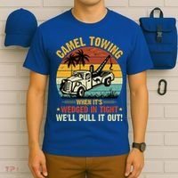 Camel Towing Retro Adult Humor Saying Funny Halloween Gift T-Shirt thumb 6