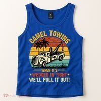 Camel Towing Retro Adult Humor Saying Funny Halloween Gift Tank Top thumb 2