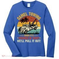 Camel Towing Retro Adult Humor Saying Funny Halloween Gift Women's Long Sleeve Shirt thumb 0
