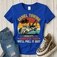 Camel Towing Retro Adult Humor Saying Funny Halloween Gift Women's T-Shirt thumb 3