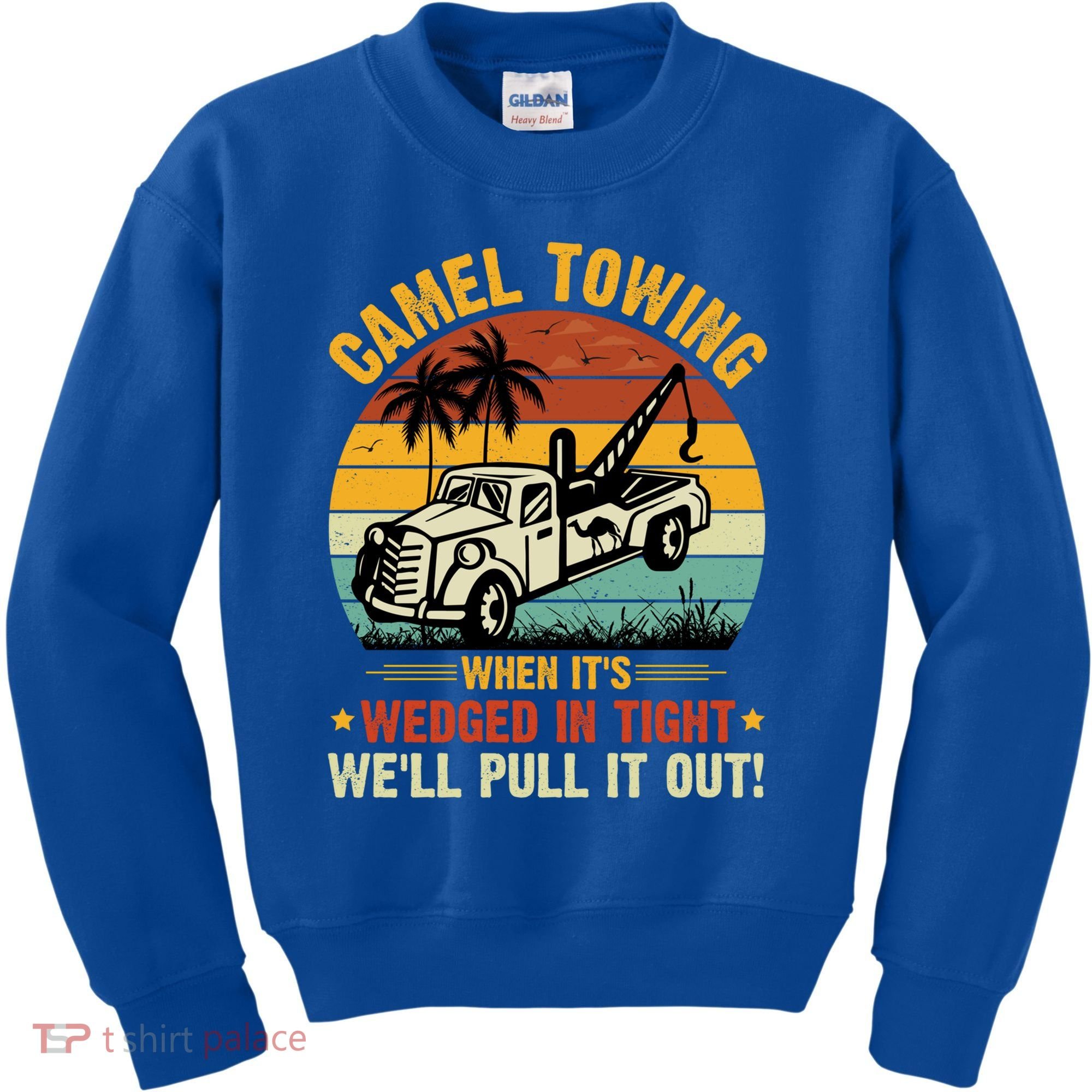 Camel Towing Retro Adult Humor Saying Funny Halloween Gift Kids Sweatshirt