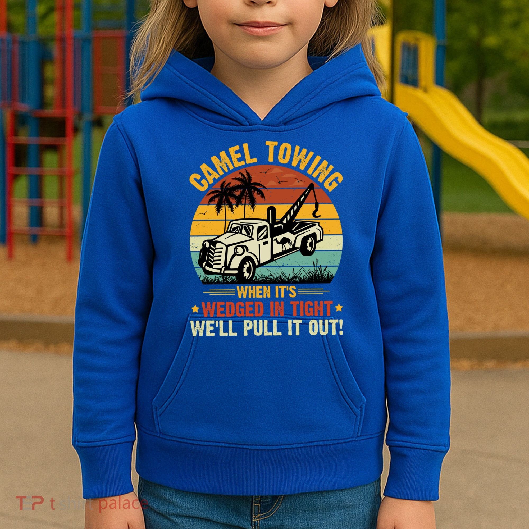 Camel Towing Retro Adult Humor Saying Funny Halloween Gift Kids Hoodie