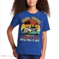 Camel Towing Retro Adult Humor Saying Funny Halloween Gift Kids T-Shirt thumb 2