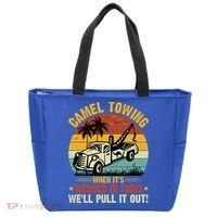 Camel Towing Retro Adult Humor Saying Funny Halloween Gift Tote Bag thumb 0