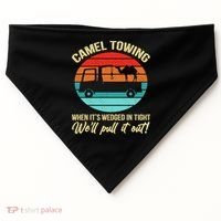 Camel Towing Retro Adult Humor Saying Funny Halloween Gift USA-Made Doggie Bandana thumb 0