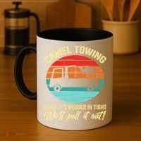 Camel Towing Retro Adult Humor Saying Funny Halloween Gift Coffee Mug thumb 4