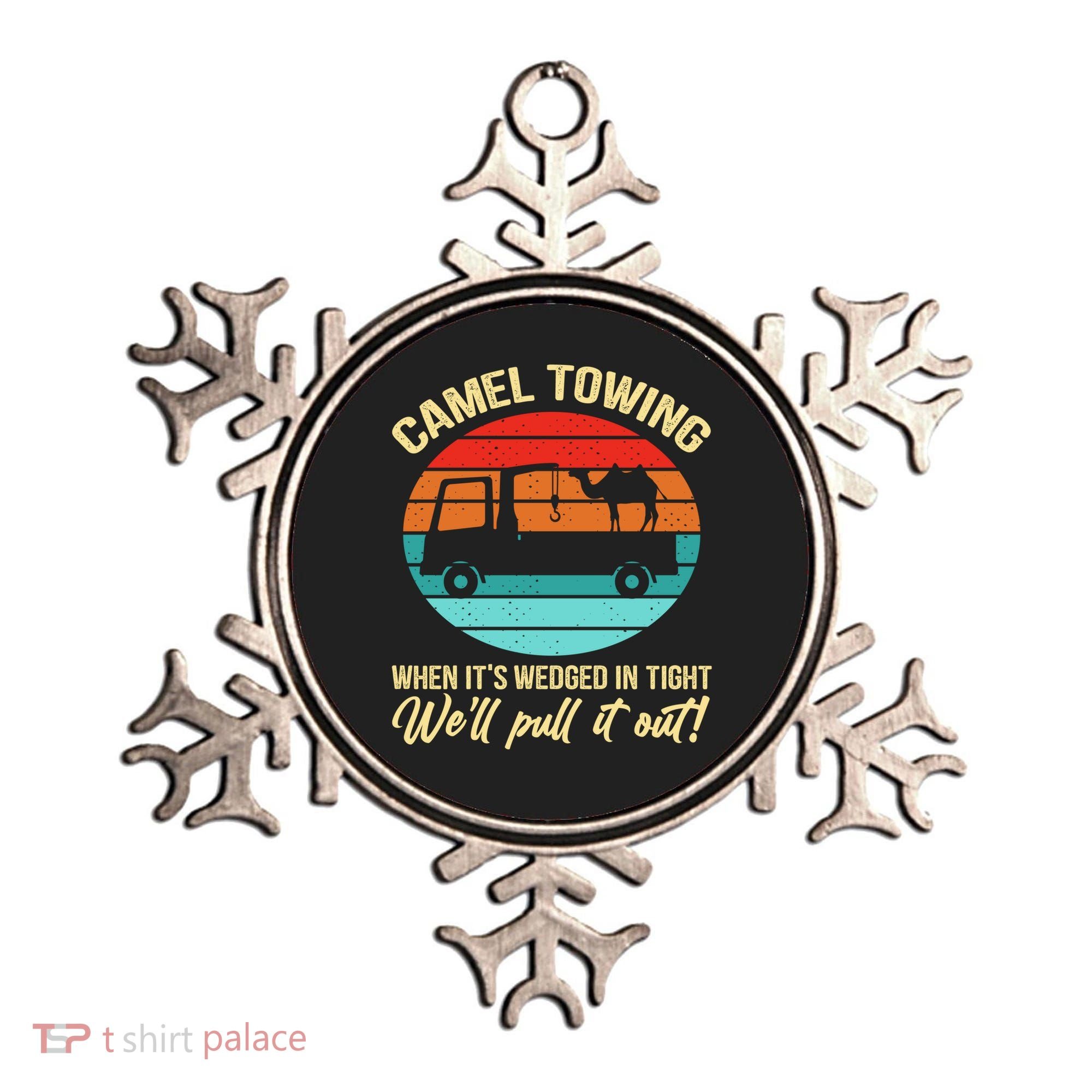 Camel Towing Retro Adult Humor Saying Funny Halloween Gift Ornament
