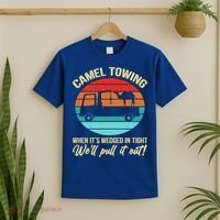 Camel Towing Retro Adult Humor Saying Funny Halloween Gift T-Shirt thumb 2
