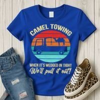 Camel Towing Retro Adult Humor Saying Funny Halloween Gift Women's T-Shirt thumb 3