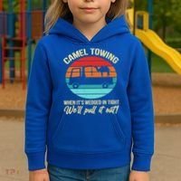 Camel Towing Retro Adult Humor Saying Funny Halloween Gift Kids Hoodie thumb 3