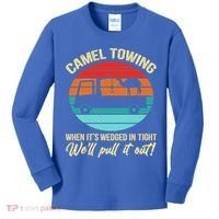 Camel Towing Retro Adult Humor Saying Funny Halloween Gift Kids Long Sleeve Shirt thumb 0