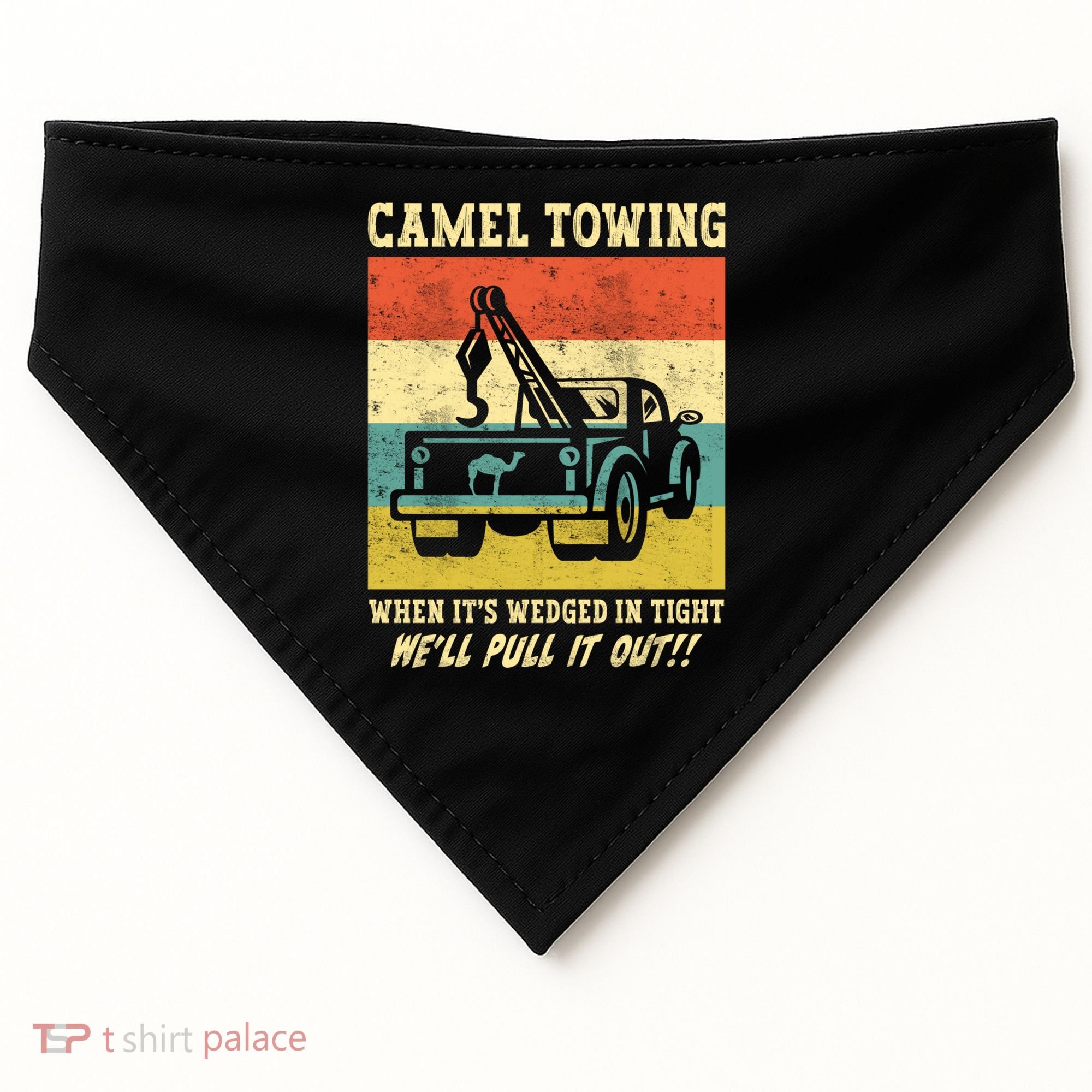 Camel Towing Retro Adult Humor Saying Funny Halloween Cool Gift USA-Made Doggie Bandana