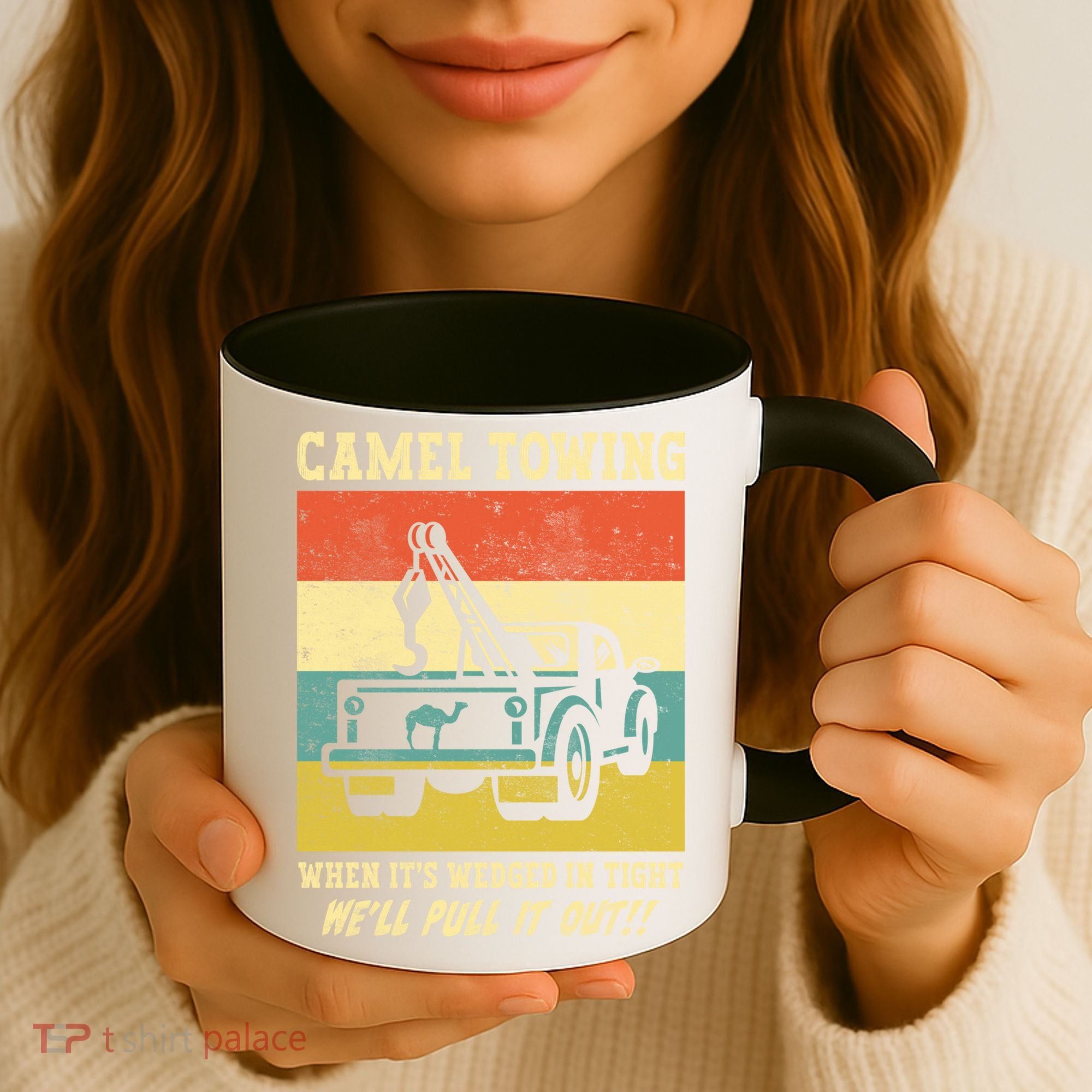 Camel Towing Retro Adult Humor Saying Funny Halloween Cool Gift Coffee Mug