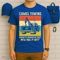Camel Towing Retro Adult Humor Saying Funny Halloween Cool Gift T-Shirt thumb 6