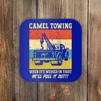Camel Towing Retro Adult Humor Saying Funny Halloween Cool Gift Coaster thumb 0