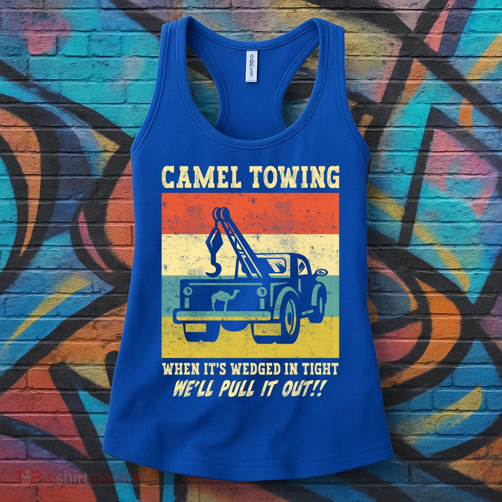 Camel Towing Retro Adult Humor Saying Funny Halloween Cool Gift Women's Tank Top