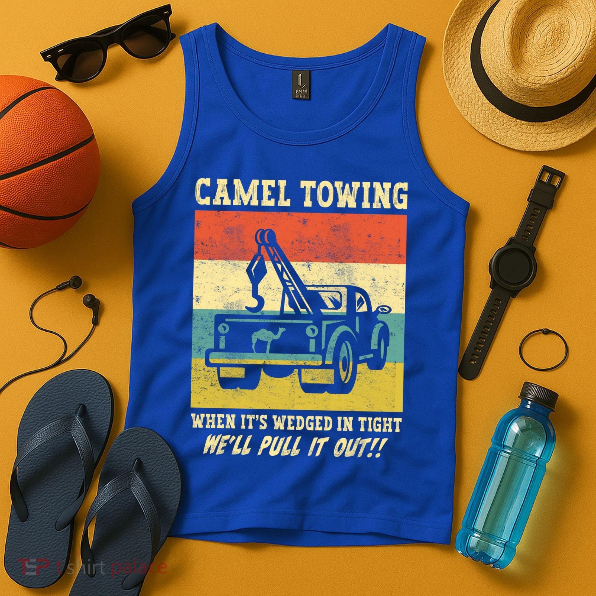 Camel Towing Retro Adult Humor Saying Funny Halloween Cool Gift Tank Top