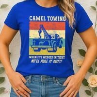Camel Towing Retro Adult Humor Saying Funny Halloween Cool Gift Women's T-Shirt thumb 2