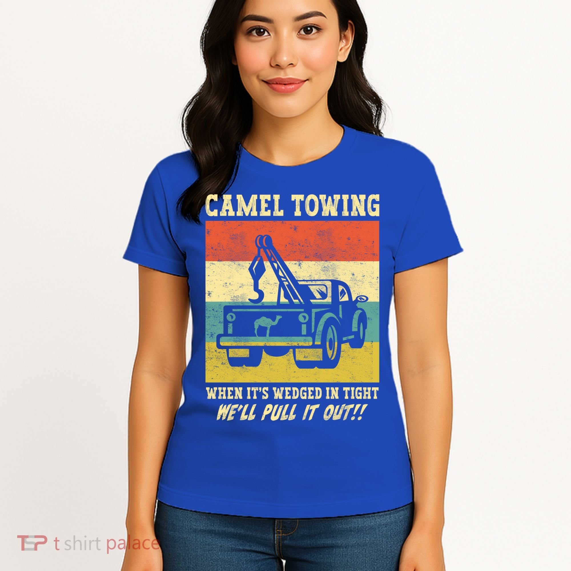 Camel Towing Retro Adult Humor Saying Funny Halloween Cool Gift Women's T-Shirt