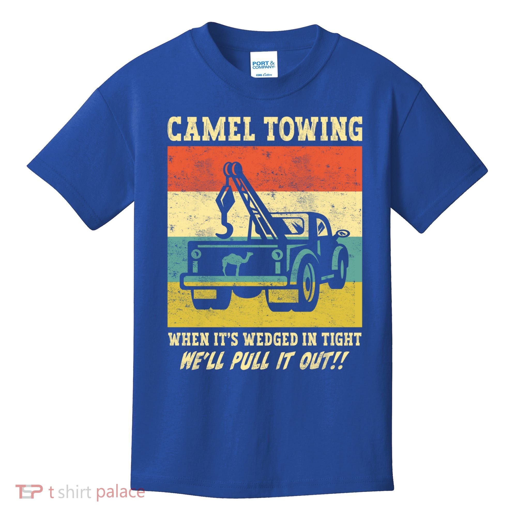 Camel Towing Retro Adult Humor Saying Funny Halloween Cool Gift Kids T-Shirt