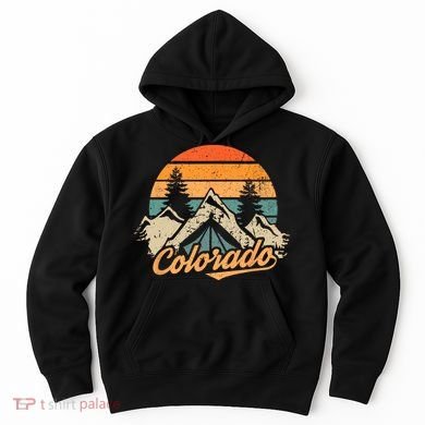 Colorado Tee Retro Vintage Mountains Nature Hiking Hoodie
