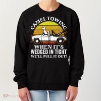 Camel Towing Retro Humor Saying Funny Transport Halloween Gift Women's Sweatshirt thumb 0