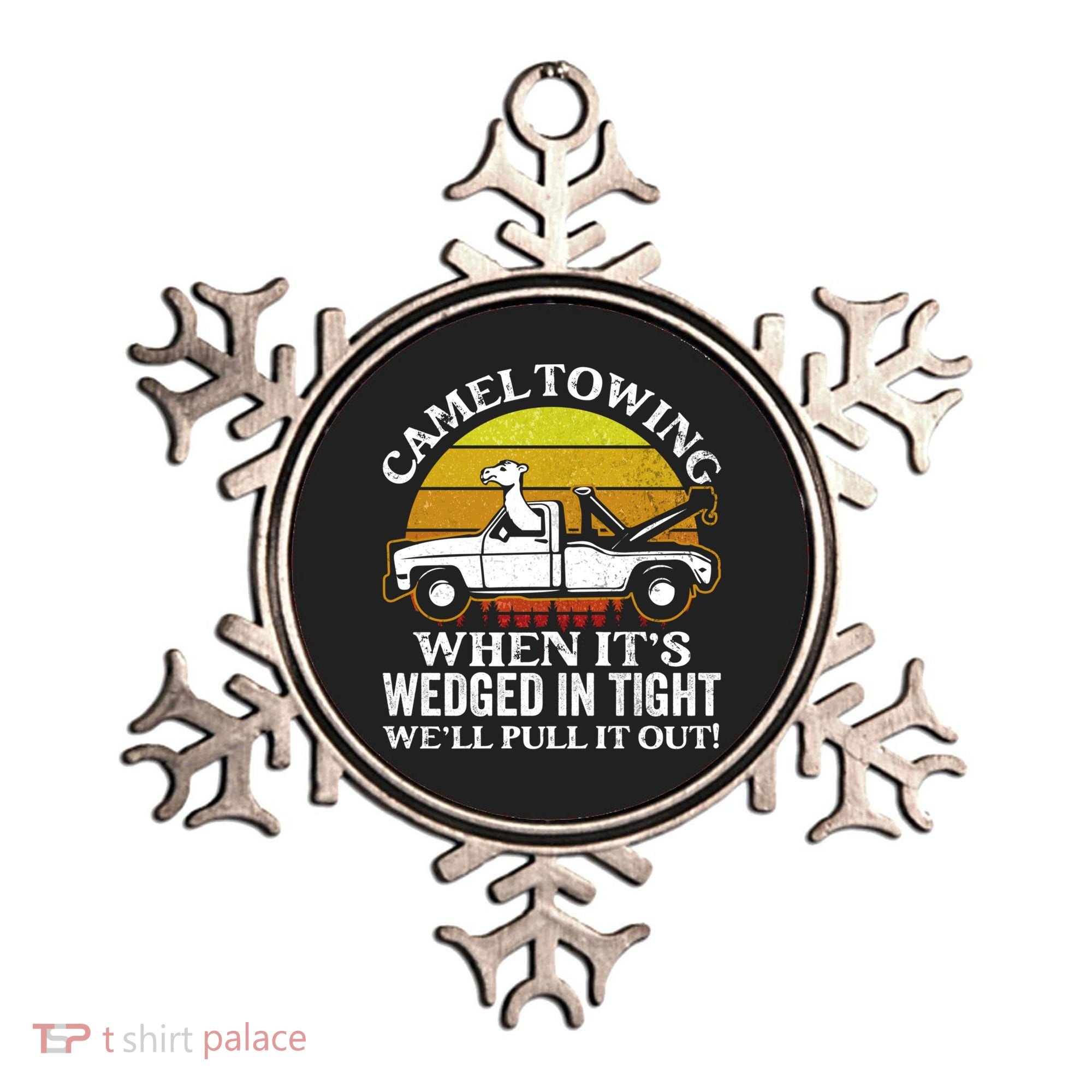Camel Towing Retro Humor Saying Funny Transport Halloween Gift Ornament