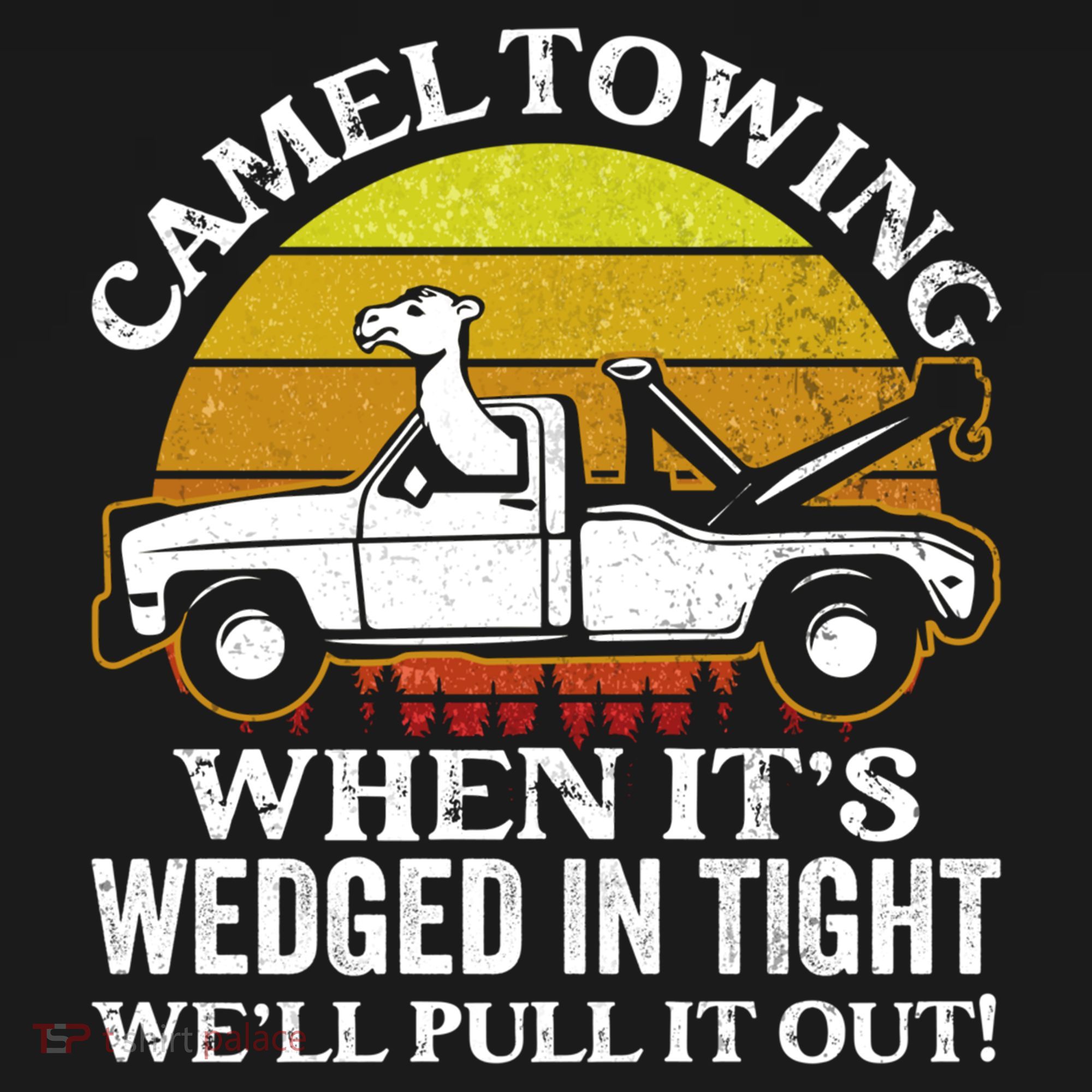 Camel Towing Retro Humor Saying Funny Transport Halloween Gift Ornament