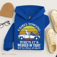 Camel Towing Retro Humor Saying Funny Transport Halloween Gift Hoodie thumb 4