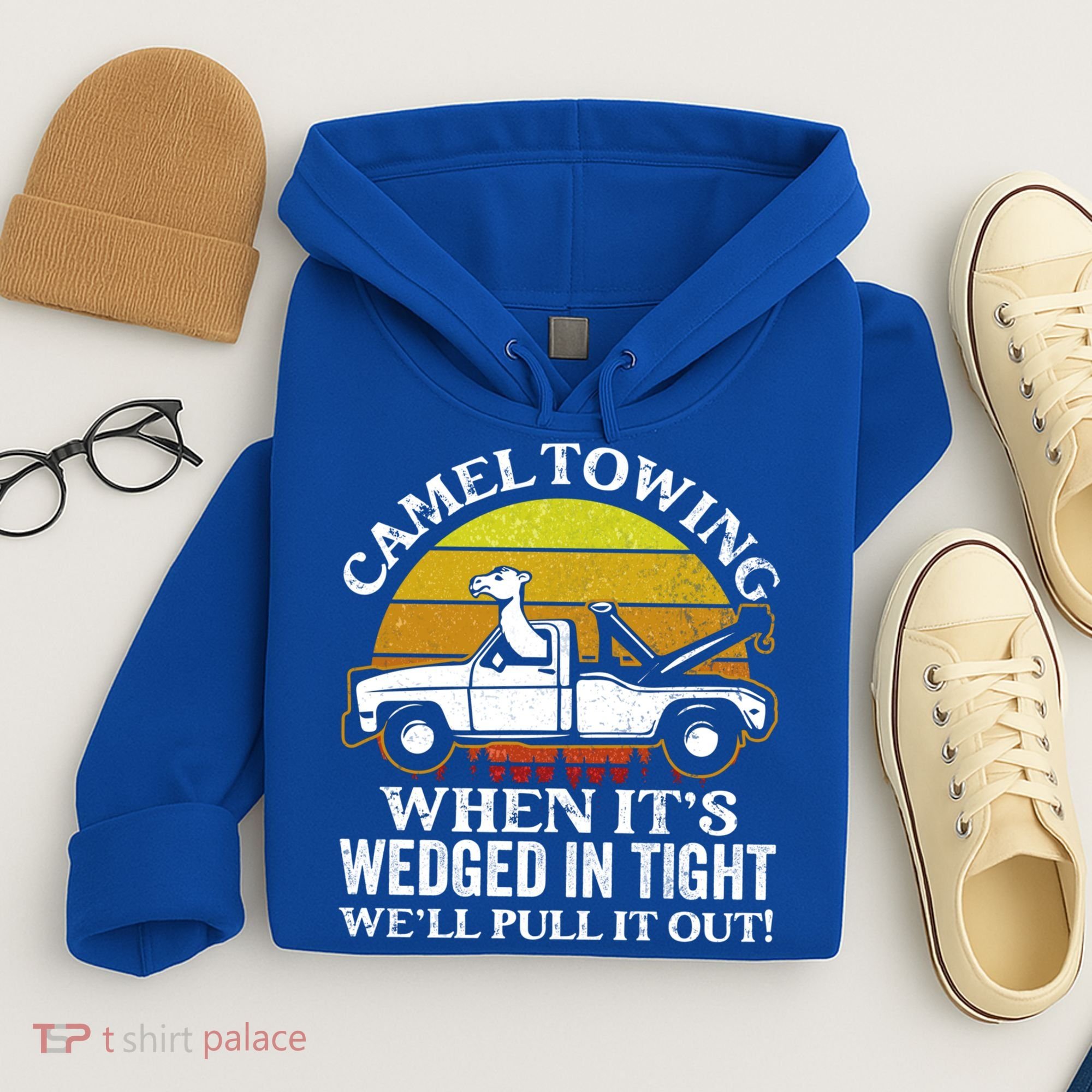 Camel Towing Retro Humor Saying Funny Transport Halloween Gift Hoodie