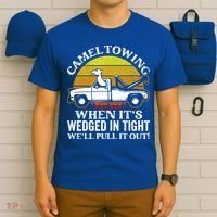 Camel Towing Retro Humor Saying Funny Transport Halloween Gift T-Shirt thumb 6