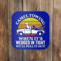 Camel Towing Retro Humor Saying Funny Transport Halloween Gift Coaster thumb 0