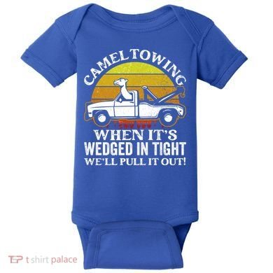 Camel Towing Retro Humor Saying Funny Transport Halloween Gift Baby Bodysuit