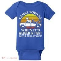 Camel Towing Retro Humor Saying Funny Transport Halloween Gift Baby Bodysuit thumb 0