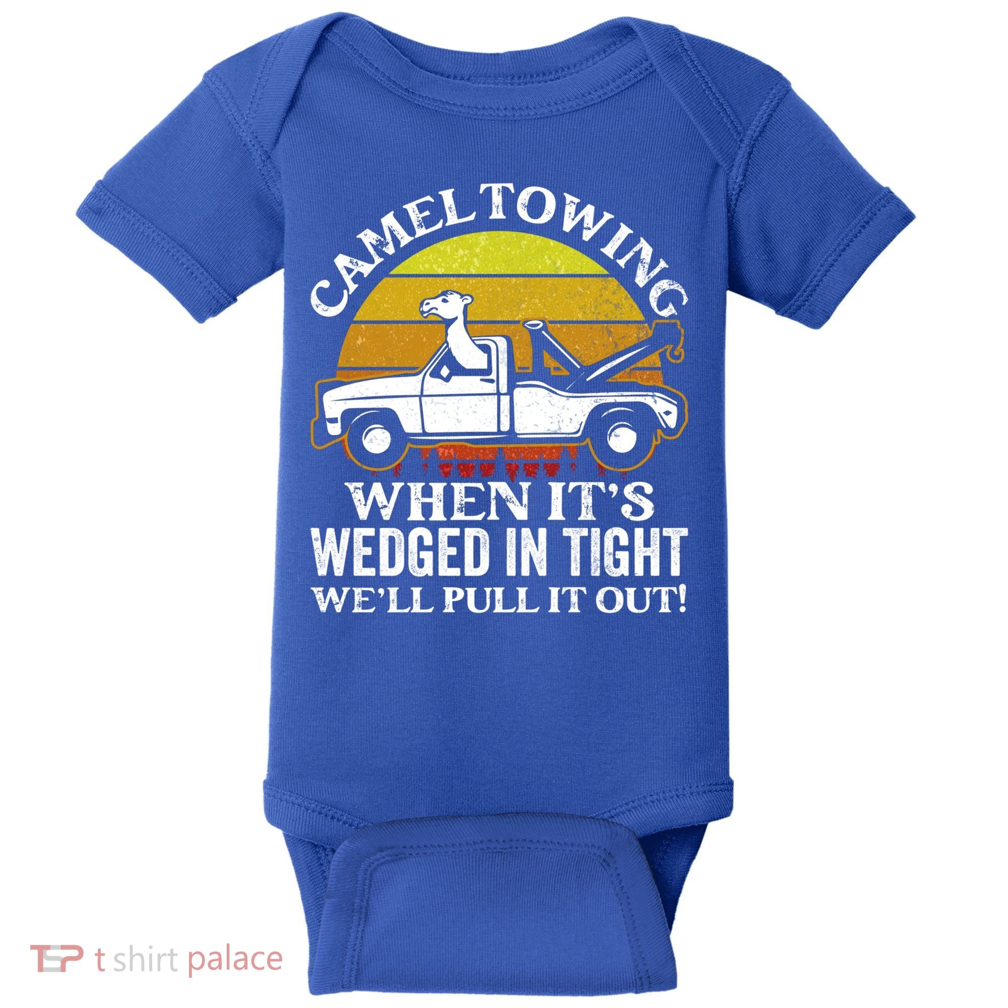 Camel Towing Retro Humor Saying Funny Transport Halloween Gift Baby Bodysuit