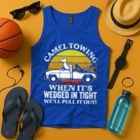 Camel Towing Retro Humor Saying Funny Transport Halloween Gift Tank Top thumb 4