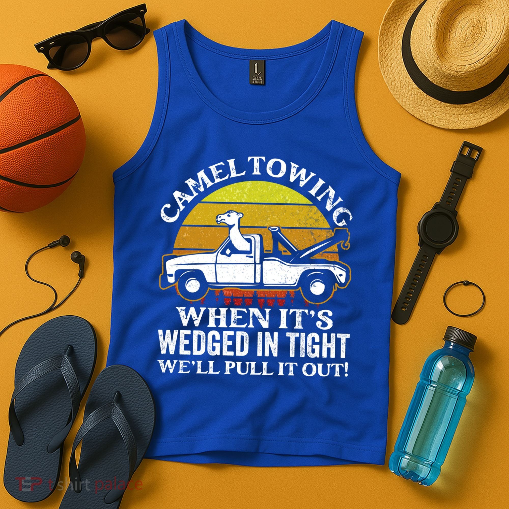 Camel Towing Retro Humor Saying Funny Transport Halloween Gift Tank Top
