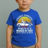Camel Towing Retro Humor Saying Funny Transport Halloween Gift Toddler T-Shirt thumb 2