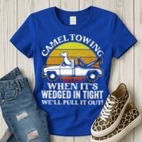 Camel Towing Retro Humor Saying Funny Transport Halloween Gift Women's T-Shirt thumb 3