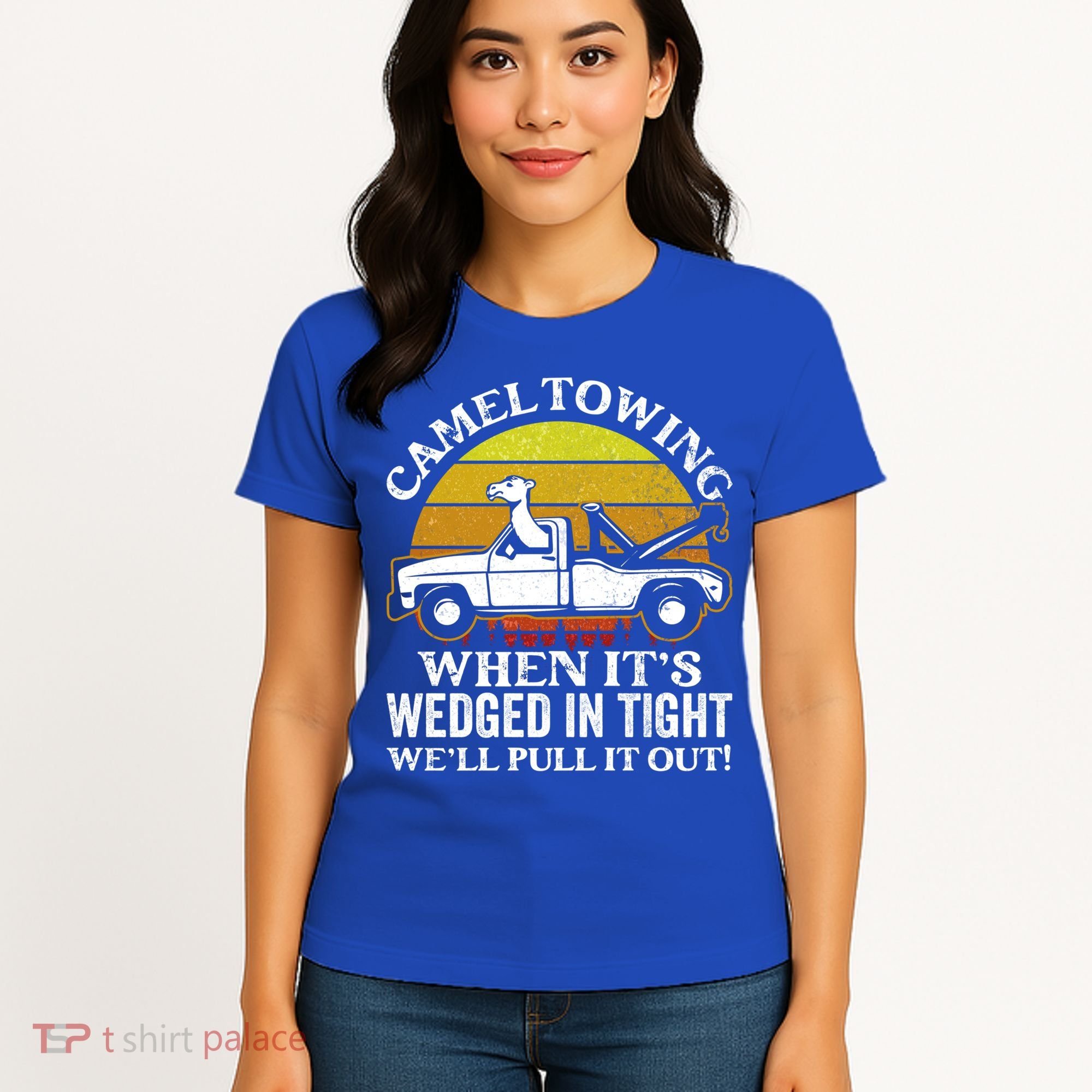 Camel Towing Retro Humor Saying Funny Transport Halloween Gift Women's T-Shirt